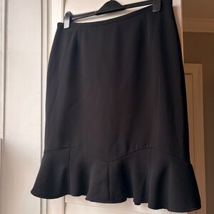 Cutsey Coquette Feminine Black Ruffle Flounce Hem Skirt